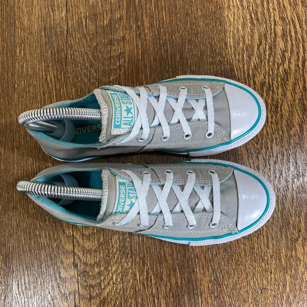 Converse CTAS Low Top Grey/Blue Size 2 Junior - Picture 5 of 10